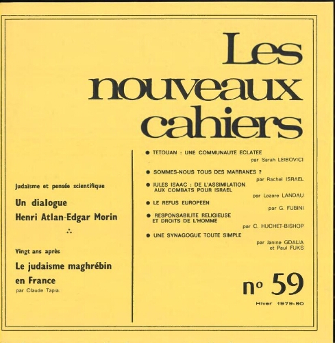 Les Nouveaux Cahiers N°059 (Hiver 1979-80)